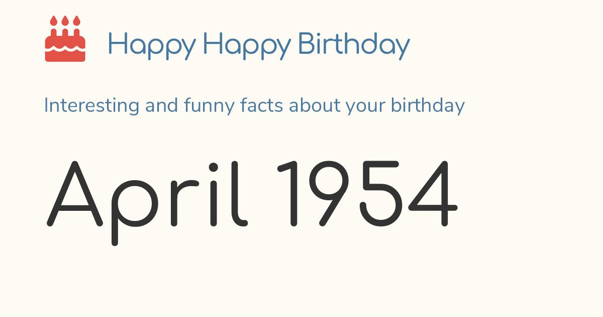 April 1954: Calendar birthday Zodiac