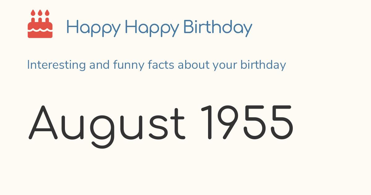 August 1955: Calendar birthday Zodiac