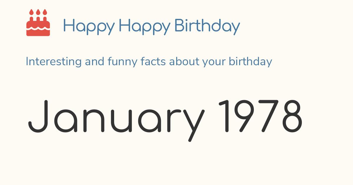 January 1978: Calendar birthday Zodiac