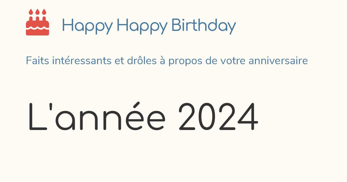 L'année 2024 : Calendrier, histoire et anniversaires
