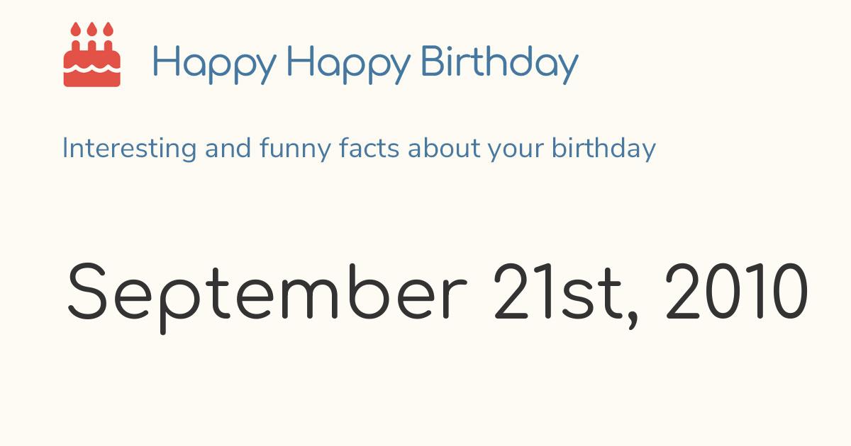 September 21st 2010 tuesday birthday zodiac weekday