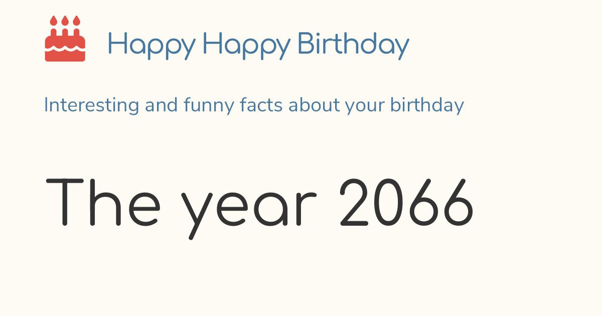 The year 2066: Calendar, history and birthdays