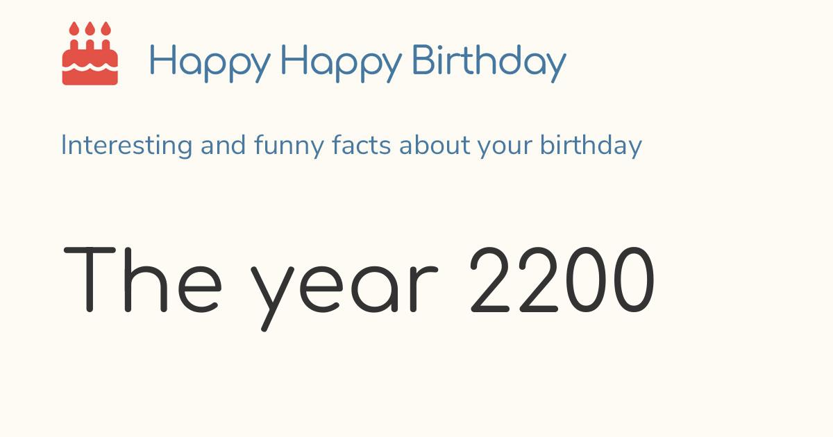 The year 2200 Calendar, history and birthdays